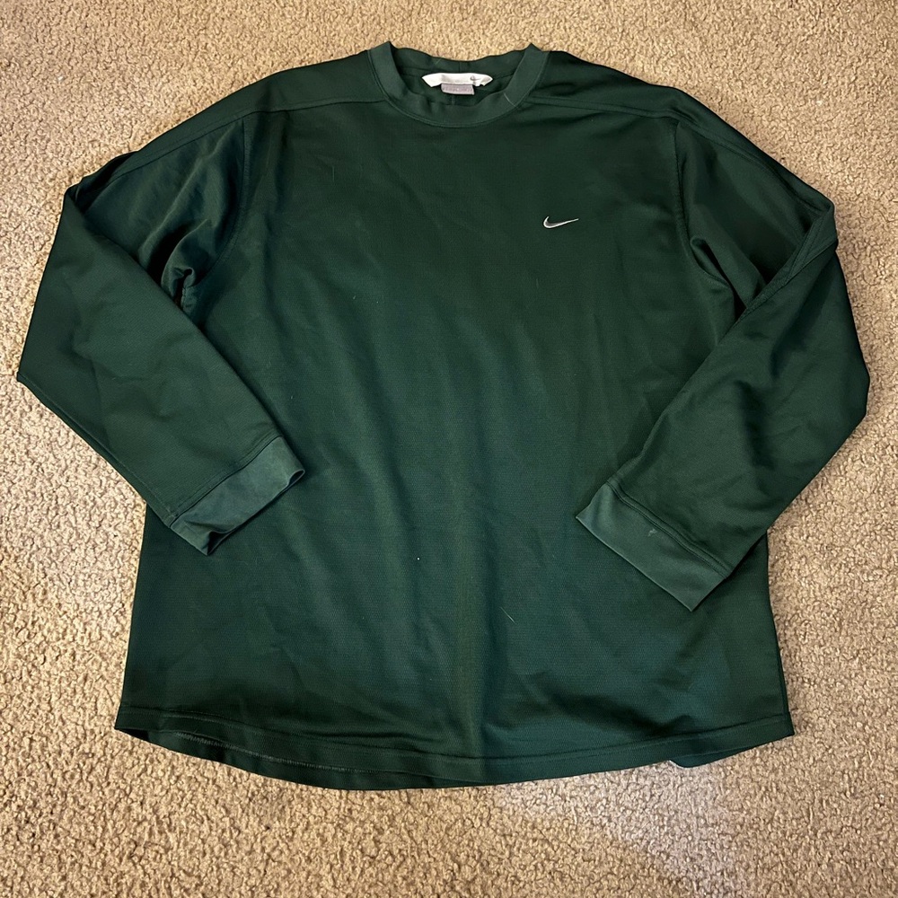 Nike Men's Green Long Sleeve Shirt
